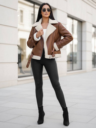 Damen Lederjacke Braun OZONEE JS/11Z8177Z