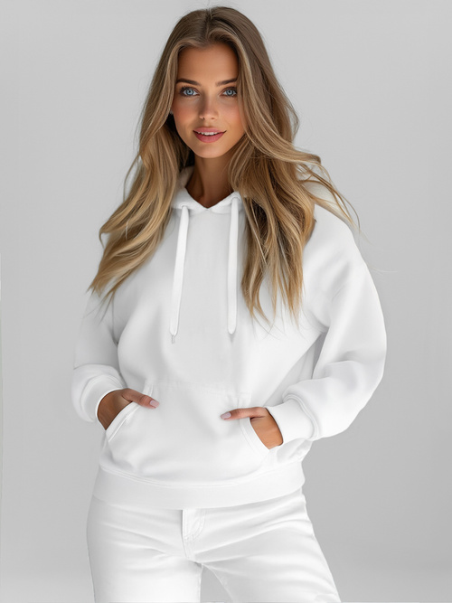 Damen Kapuzenpullover Weiß OZONEE JS/W02Z