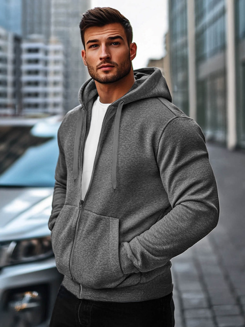 Herren Kapuzenpullover Dunkelgrau OZONEE JS/2008Z