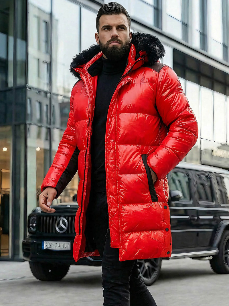 Herren Winterjacke Rot OZONEE O/M800Z
