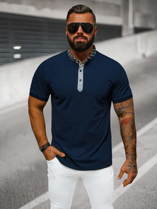 Herren Poloshirt Marineblau OZONEE O/DA803