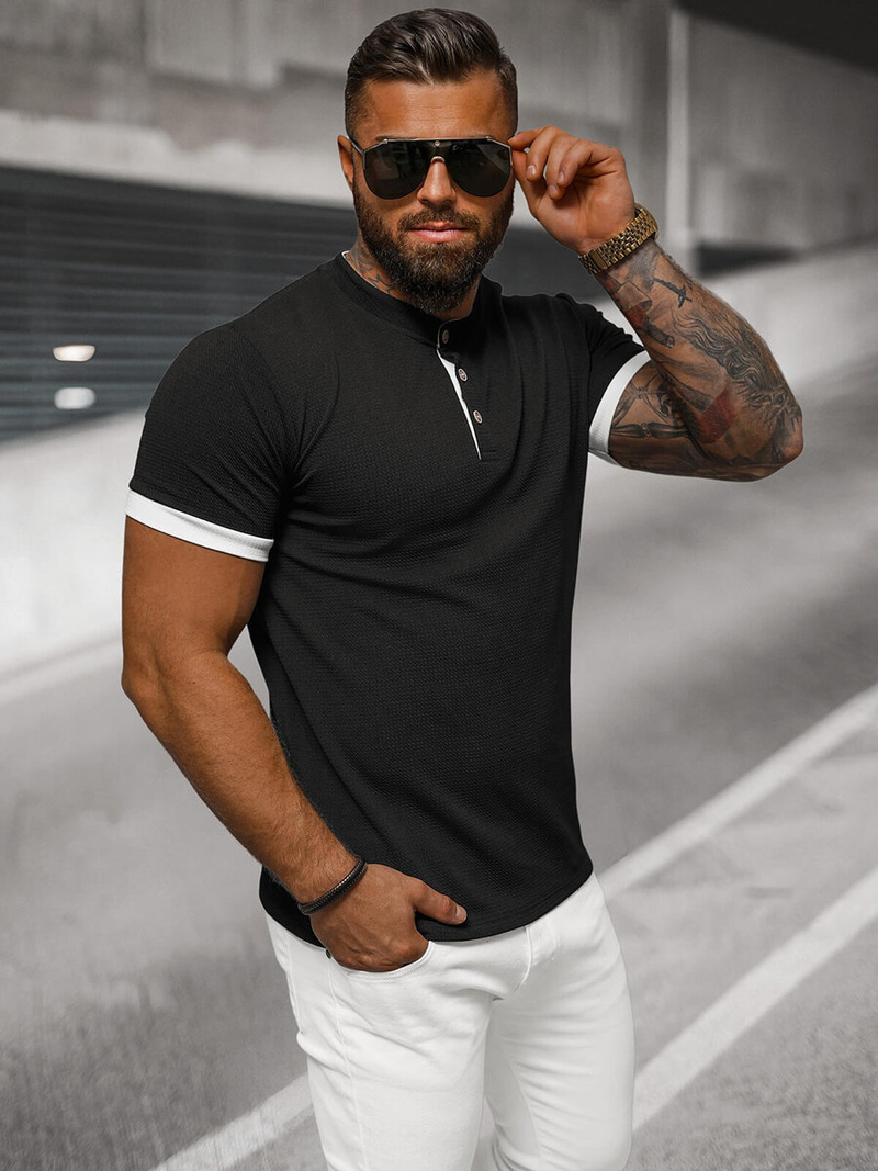 Herren T-shirt Schwarz OZONEE O/M011