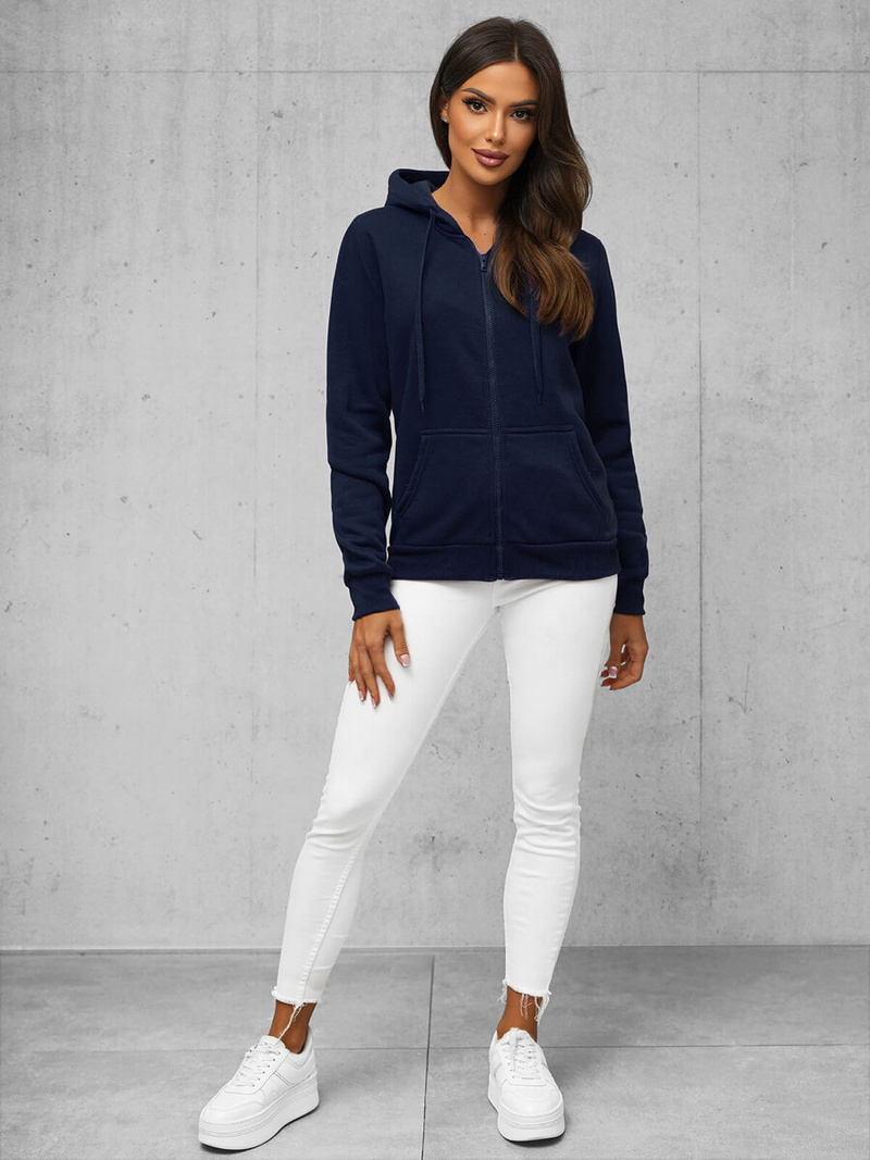 Damen Kapuzenpullover Dunkelblau OZONEE JS/W03Z