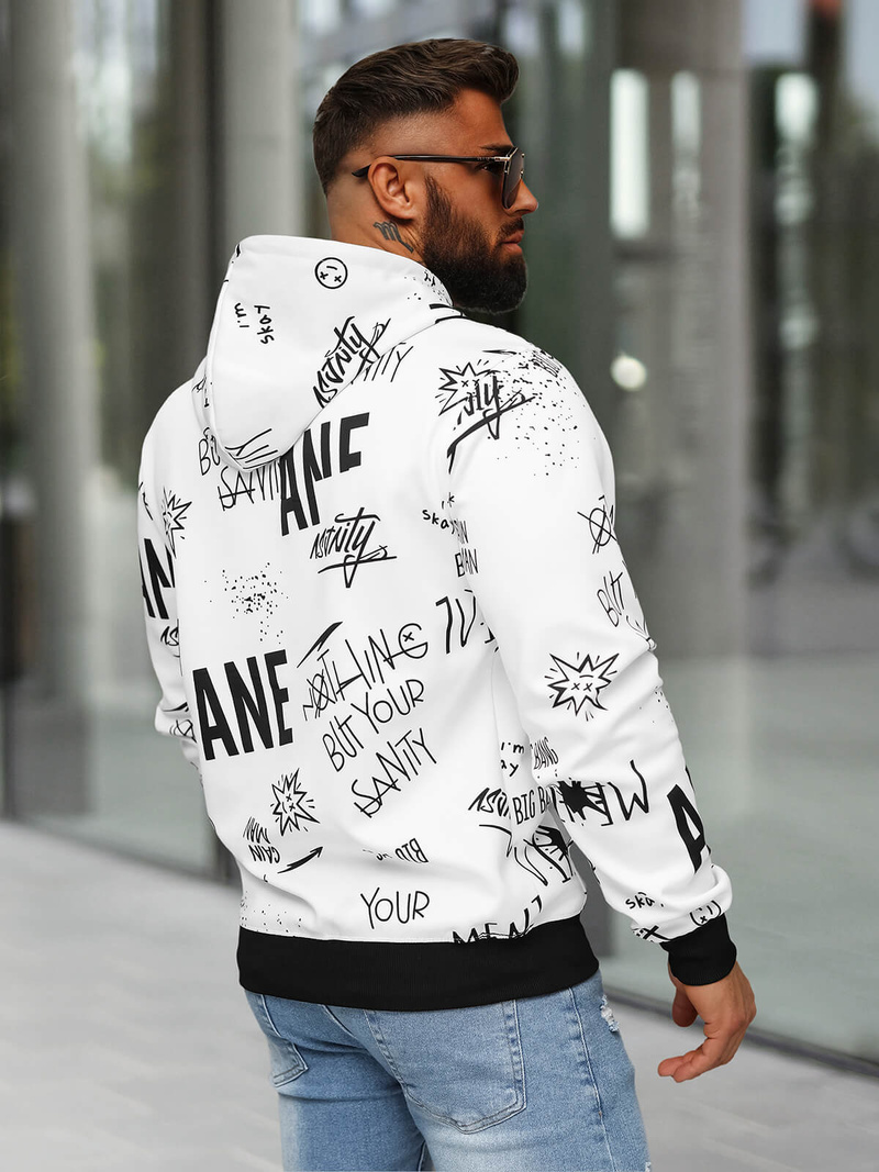 Herren Kapuzenpullover Weiß OZONEE JS/8B1229/1