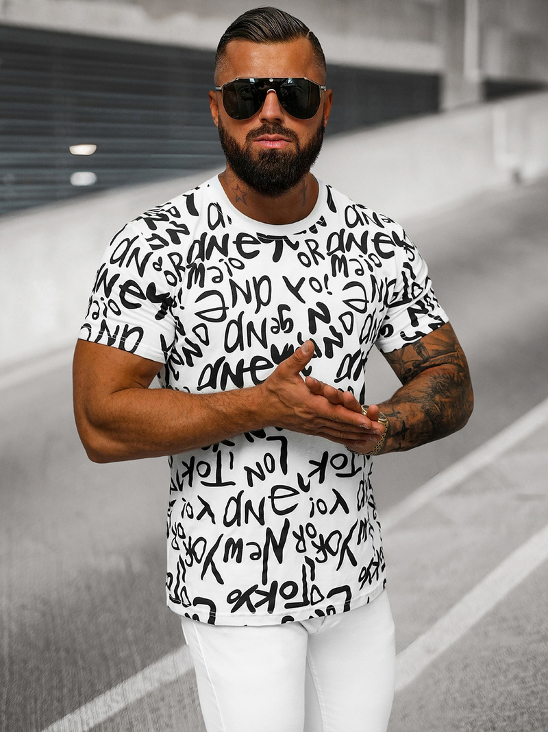 Herren T-shirt Weiß OZONEE O/T1268/1