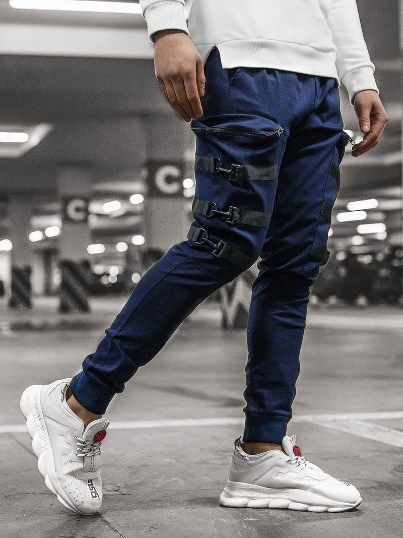 Herren Chino Jogger Dunkelblau OZONEE G/11132