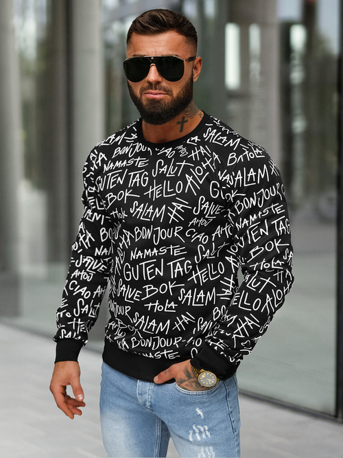 Herren Sweatshirt Schwarz OZONEE JS/8B1188/3