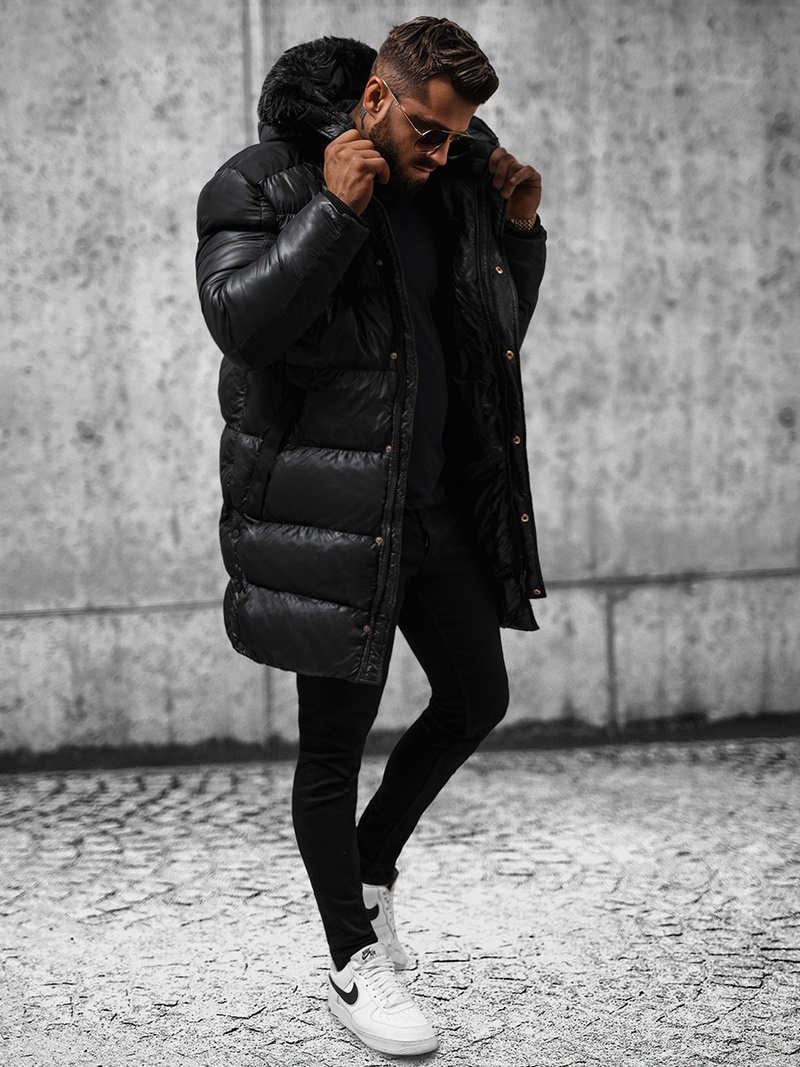 Herren Winterjacke Schwarz OZONEE O/M800Z