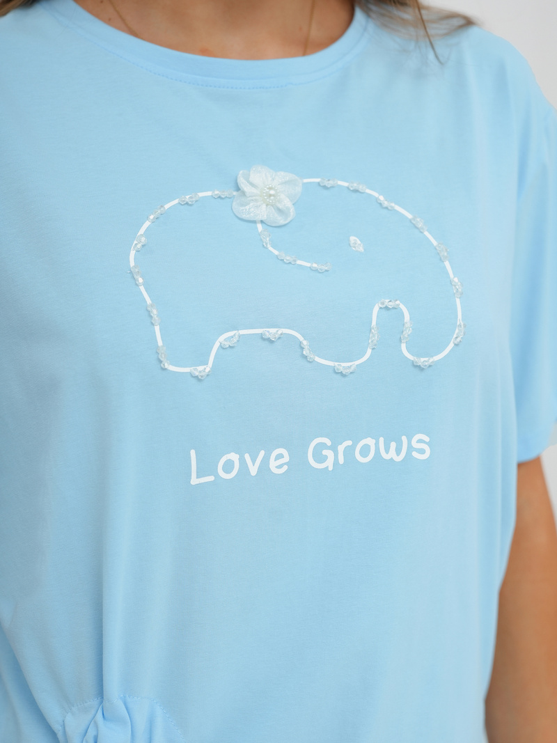 Damen T-shirt Hellblau OZONEE JS/RJ77247