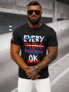 Herren T-shirt Schwarz OZONEE O/8T1266/3