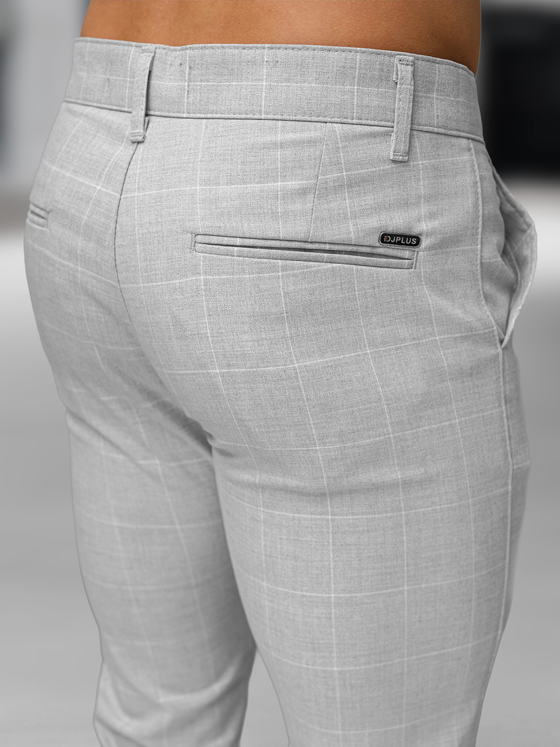Herren Chino Hose Grau OZONEE DJ/5505Z