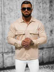 Herren Hemd Beige OZONEE O/GOM23039