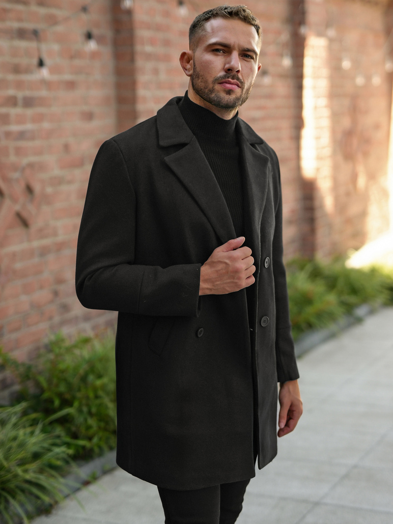 Herren Mantel Schwarz OZONEE JS/11Z8269