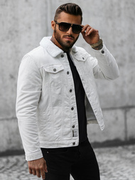 Herren Jeansjacke Sherpa Weiß OZONEE NB/MJ541Z