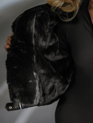 Damen Lederjacke Schwarz OZONEE JS/11Z8172Z