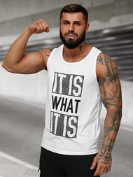 Herren Tank Top Weiß OZONEE JS/8B1710/1Z