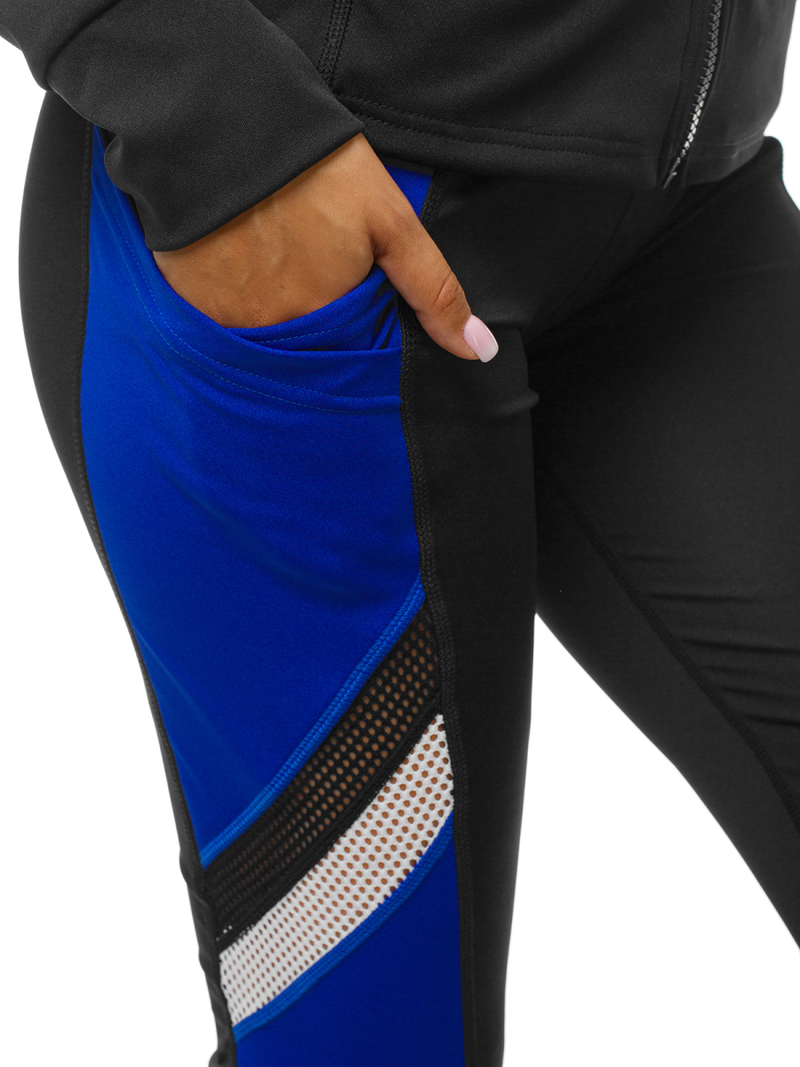 Zweiteiliges Trainingsanzug-Set Schwarz-Blau OZONEE JS/YW06005/1/9