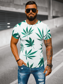 Herren T-shirt Weiß-Grün OZONEE O/BL54