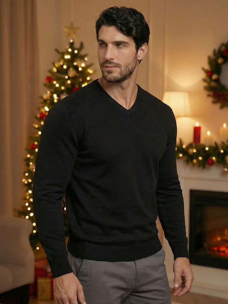 Herren Pullover Schwarz OZONEE NB/MMB601/4Z