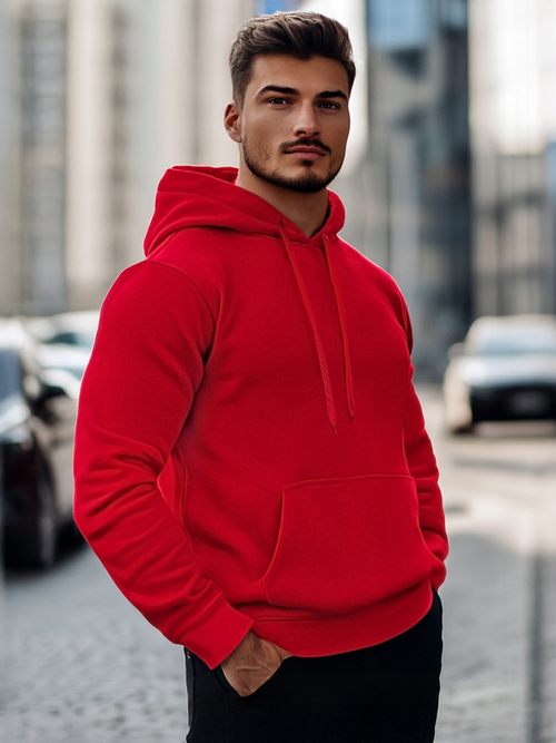 Herren Kapuzenpullover dunkelrote OZONEE JS/2009Z