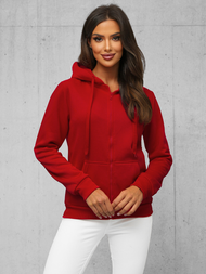 Damen Kapuzenpullover Dunkelrot OZONEE JS/W03Z