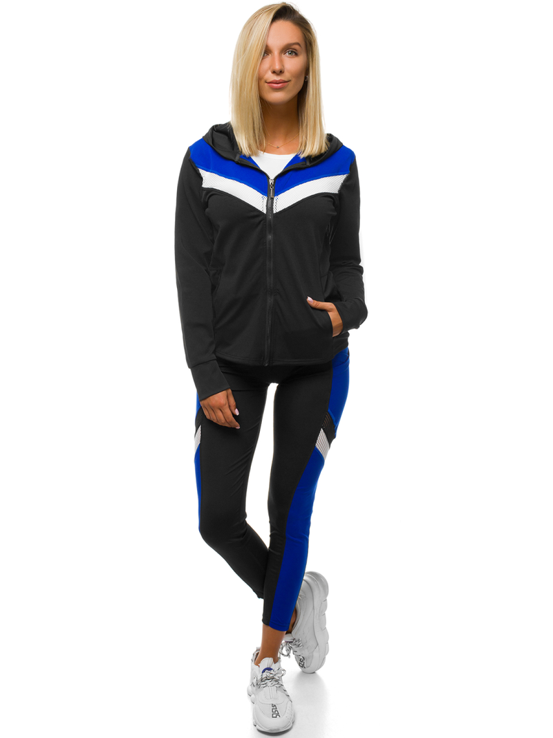 Zweiteiliges Trainingsanzug-Set Schwarz-Blau OZONEE JS/YW06005/1/9