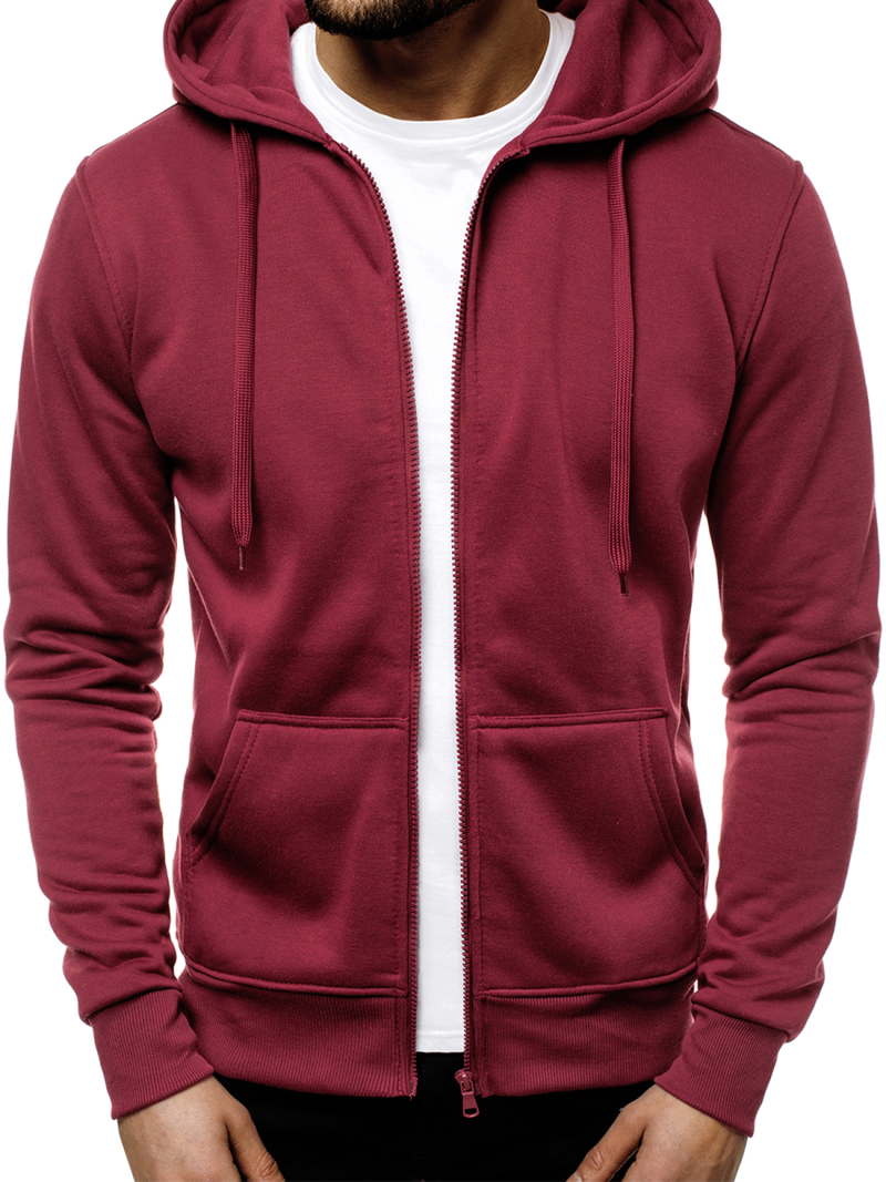 Herren Kapuzenpullover Dunkel Weinrot OZONEE JS/2008