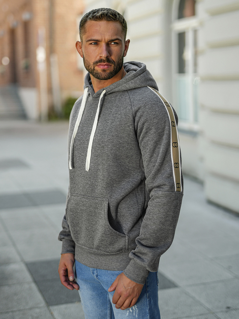 Herren Kapuzenpullover Dunkelgrau OZONEE JS/8B1730/5