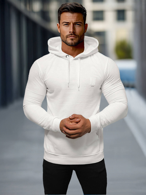 Herren Kapuzenpullover Ecru OZONEE O/TB2272Z