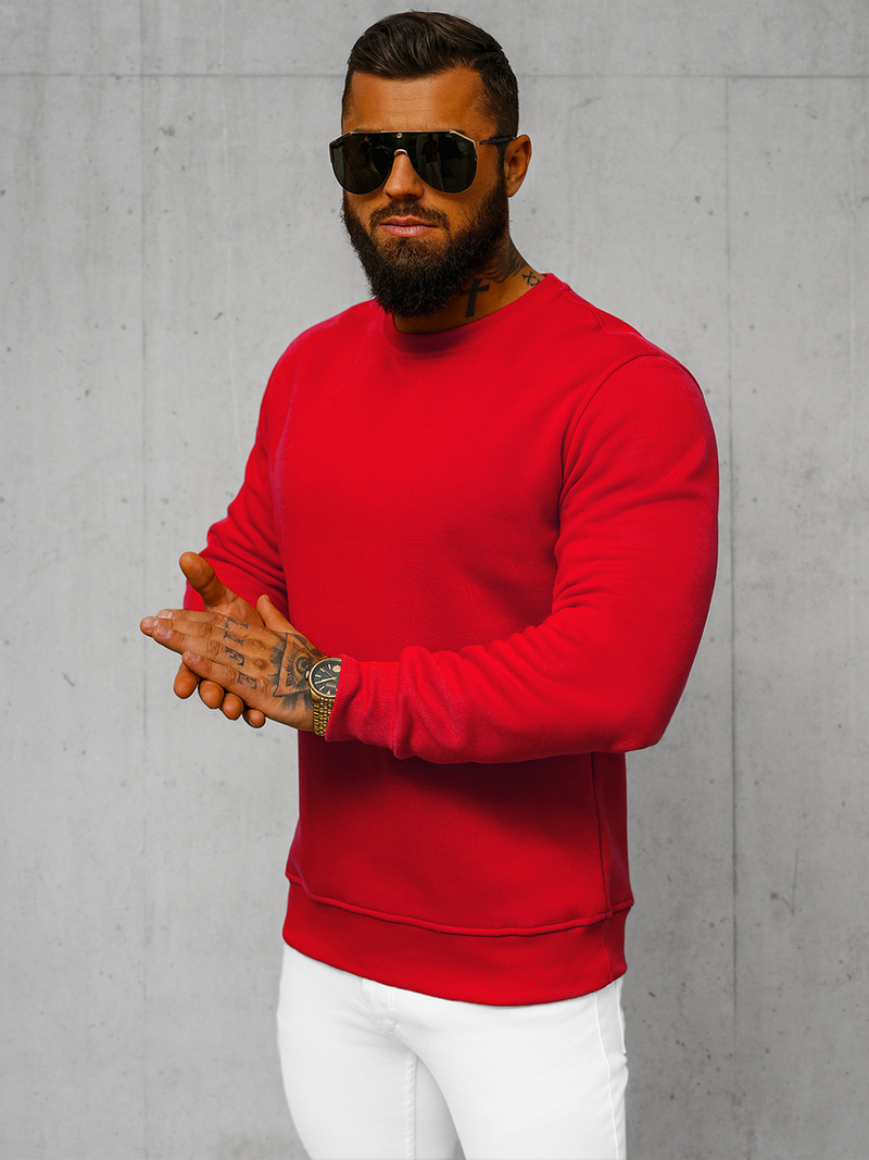 Herren Sweatshirt Rot OZONEE JS/2001-10Z