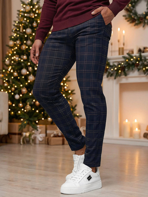 Herren Chino Hose Dunkelblau OZONEE DJ/5632Z