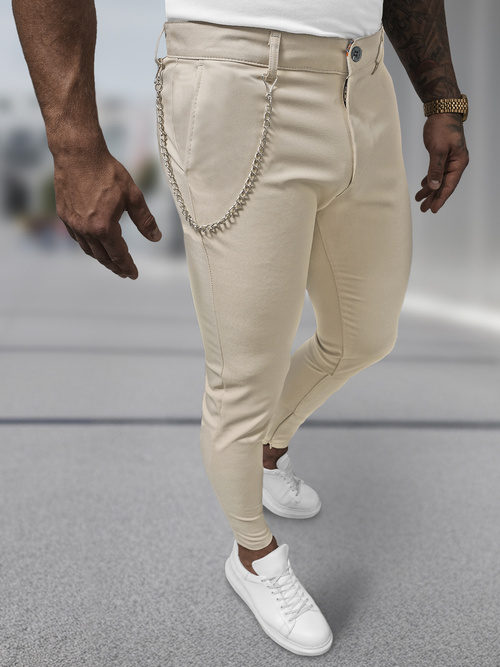 Herren Chino Hose Beige OZONEE DJ/3300