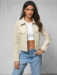 Damen Lederjacke Beige OZONEE O/G117