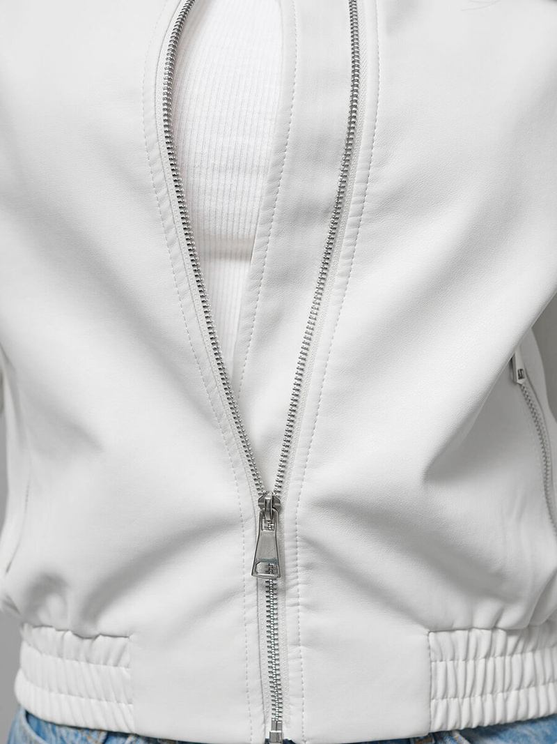 Damen Lederjacke Weiß OZONEE O/G116