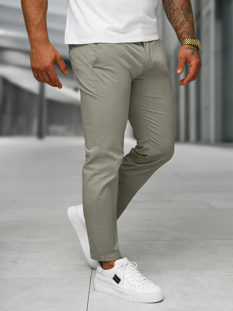 Herren Chino Hose Grau OZONEE BL/SK222/5
