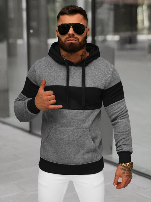 Herren Kapuzenpullover Anthrazit OZONEE JS/8B1313/5