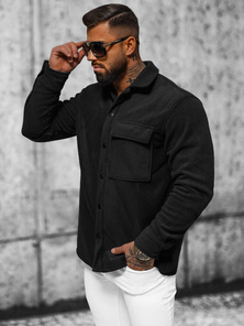 Herren Hemd Schwarz OZONEE O/GOM23040