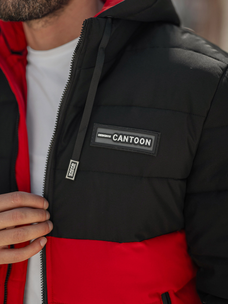 Herren Winterjacke Schwarz-Rot OZONEE JS/31M5083/270