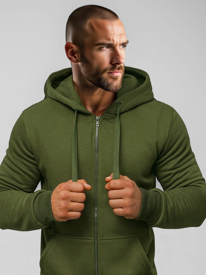 Herren Kapuzenpullover Khaki OZONEE JS/2008