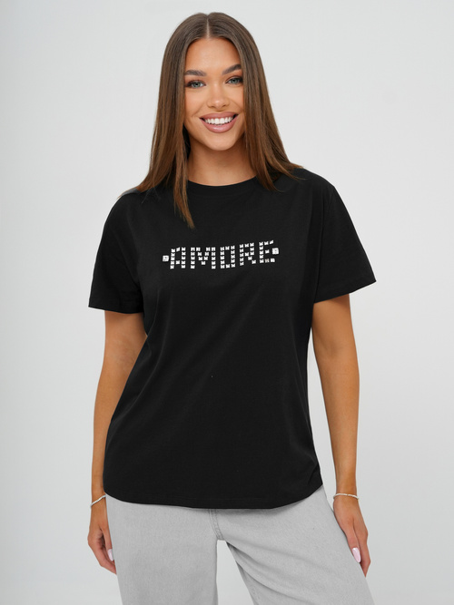 Damen T-shirt Schwarz-Silber OZONEE JS/YJ77716