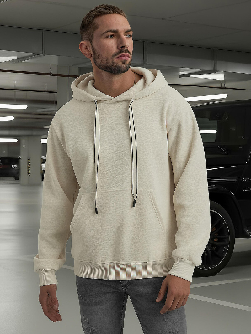 Herren Kapuzenpullover Ecru OZONEE O/G3065