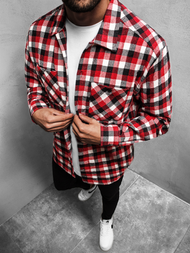 Herren Hemd Rot OZONEE MACH/G503