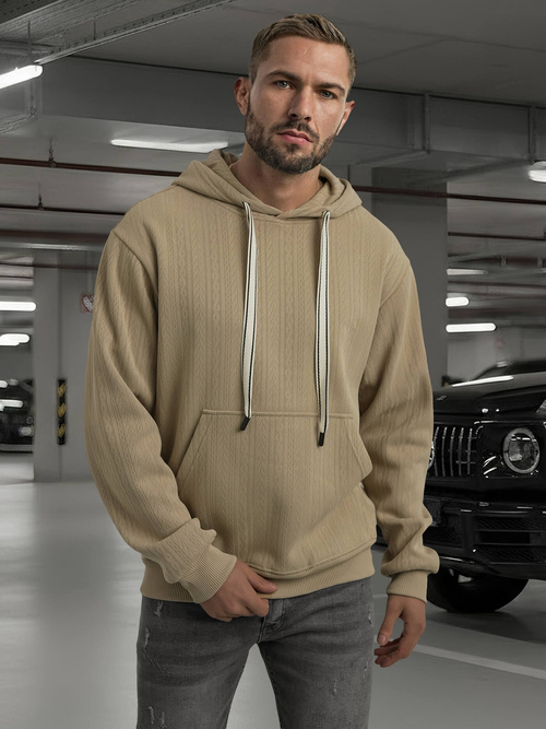 Herren Kapuzenpullover Beige OZONEE O/3C577