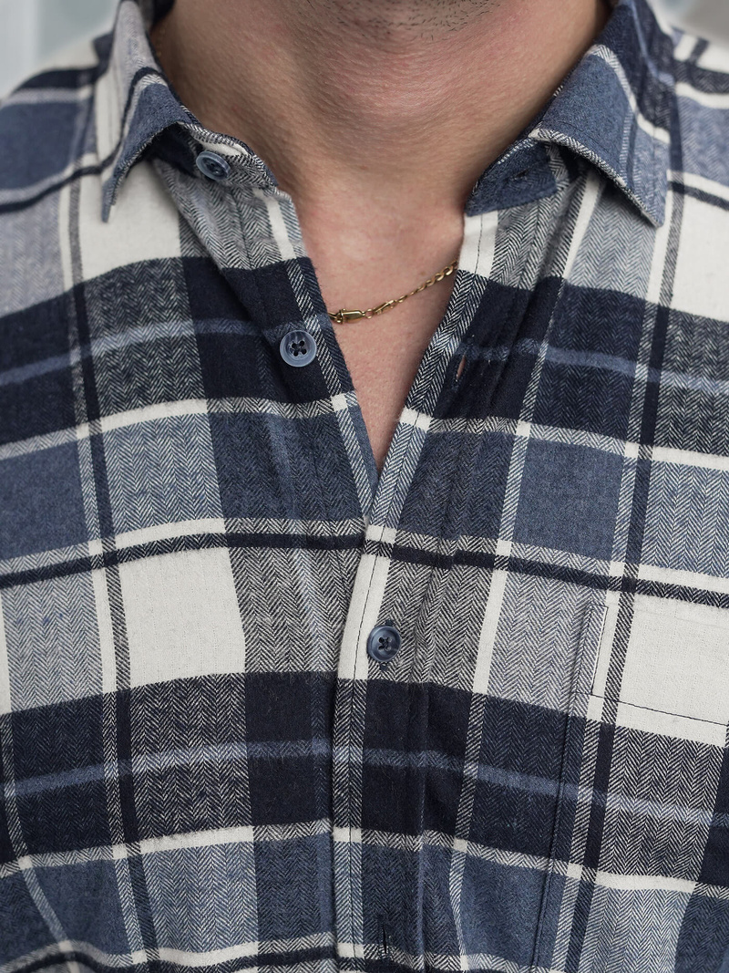 Herren Hemd Dunkelblau OZONEE V/V175