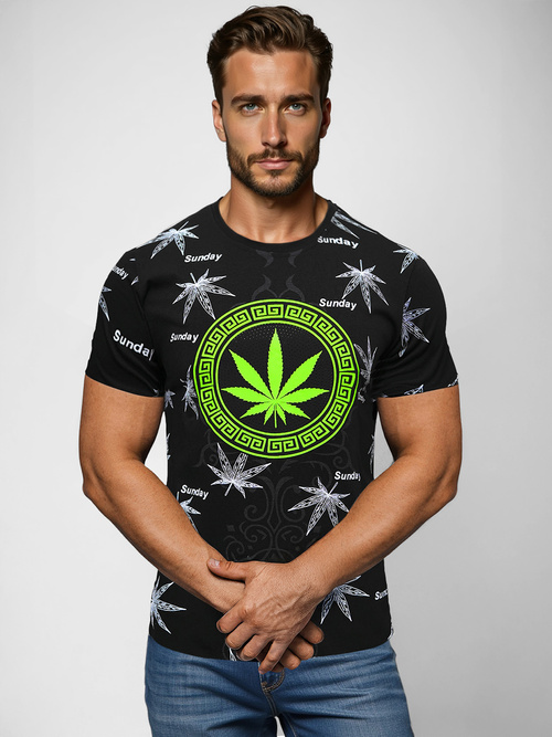 Herren T-shirt Schwarz OZONEE O/T139/3Z