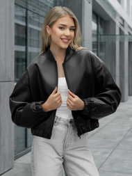 Damen Lederjacke Schwarz OZONEE JS/11Z8281Z