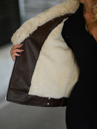 Damen Lederjacke Schokolade OZONEE JS/61M8508/158