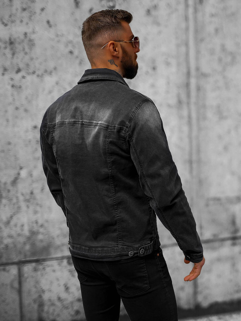 Herren Jeansjacke Schwarz OZONEE NB/MJ506NZ