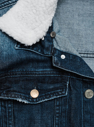 Herren Jeansjacke Sherpa Dunkelblau OZONEE NB/MJ516BSZ