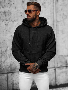 Herren Kapuzenpullover Schwarz OZONEE JS/3B566
